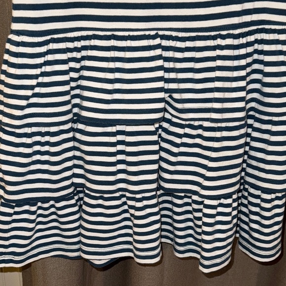Hannah Anderson Navy Striped Kids/Girls Ruffled Dress w/Front Pocket Size 8 - Picture 11 of 16